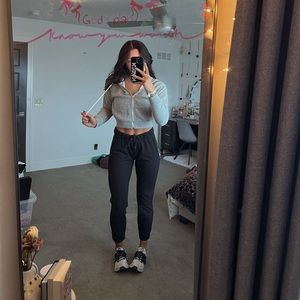 cropped zip-up jacket